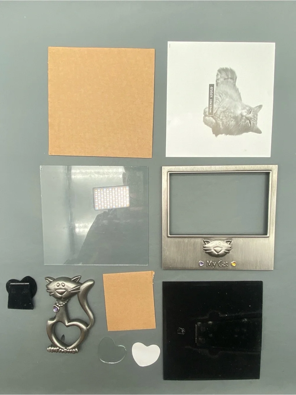 Pewter Metal My Cat Picture Frame Lot 4x6 Tabletop Pet Memorial Keepsake